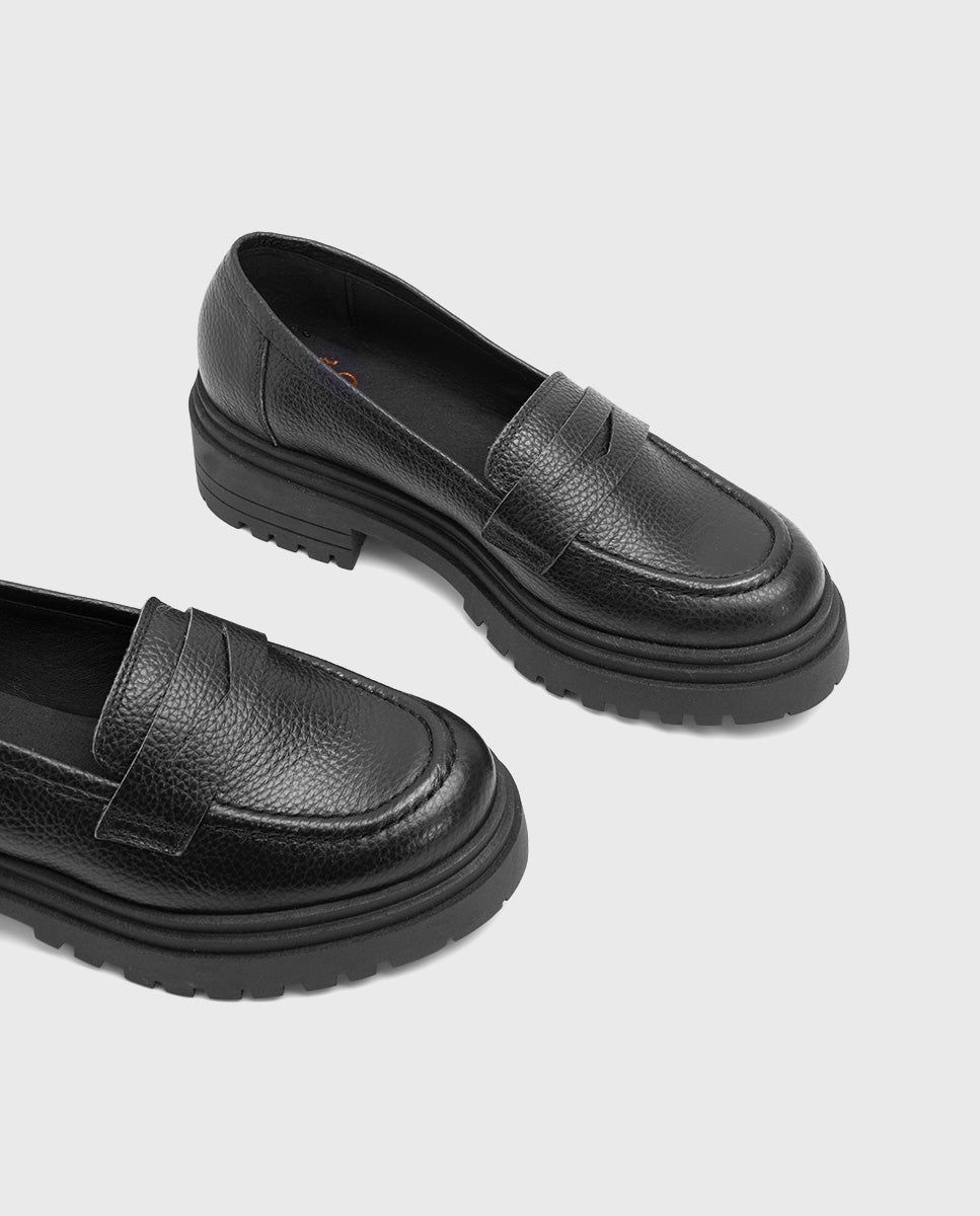 BLACK FLAT LOAFERS SAHIRA