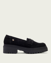 BLACK OPEN-TOE LOAFERS SELMA