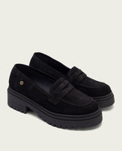 BLACK OPEN-TOE LOAFERS SELMA