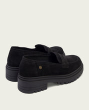 BLACK OPEN-TOE LOAFERS SELMA
