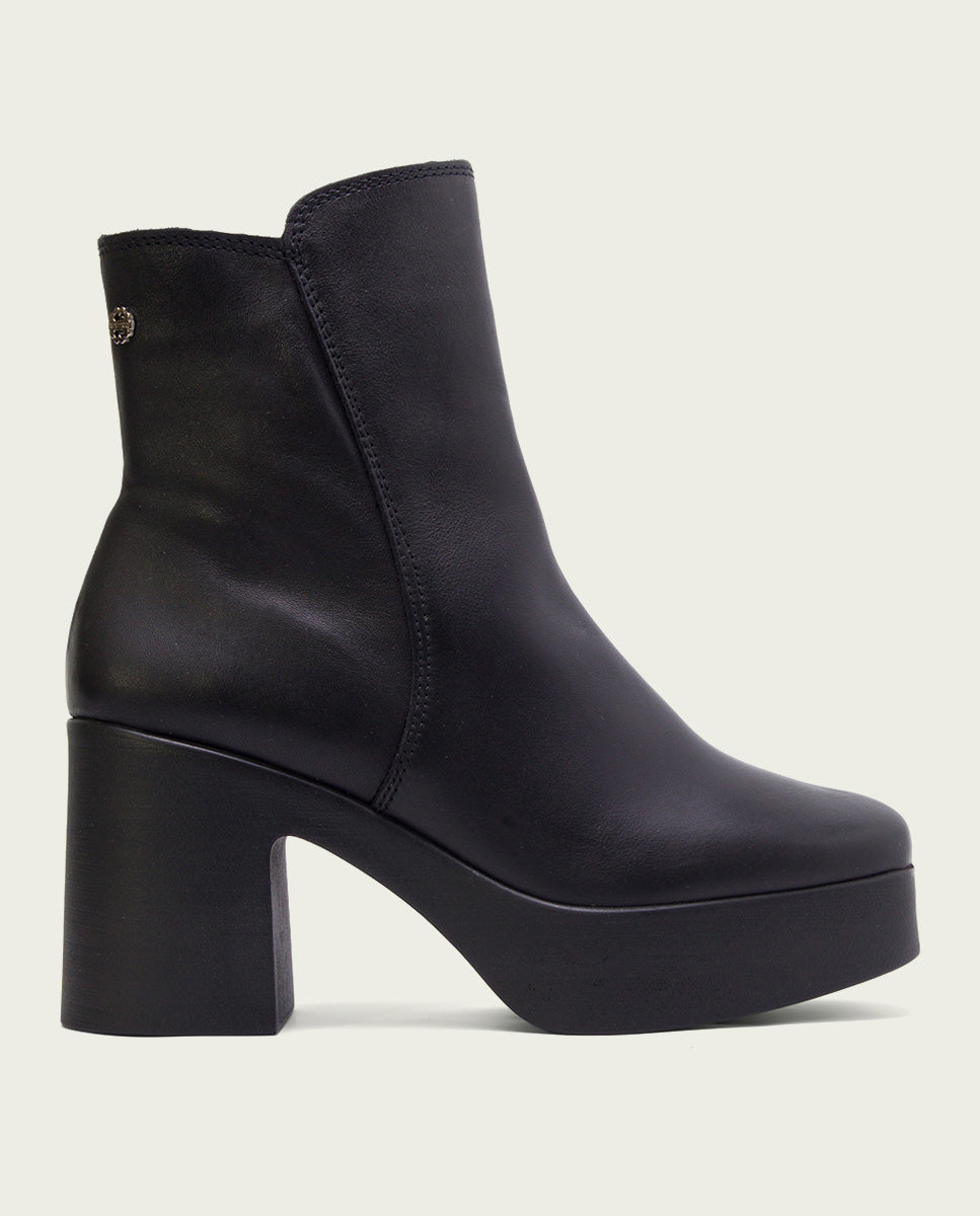 BOTTINES À TALON NOIR ZIPPÉS LIA