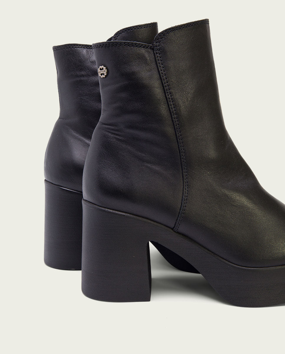 BOTTINES À TALON NOIR ZIPPÉS LIA