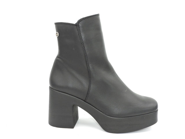 BOTTINES À TALON NOIR ZIPPÉS LIA