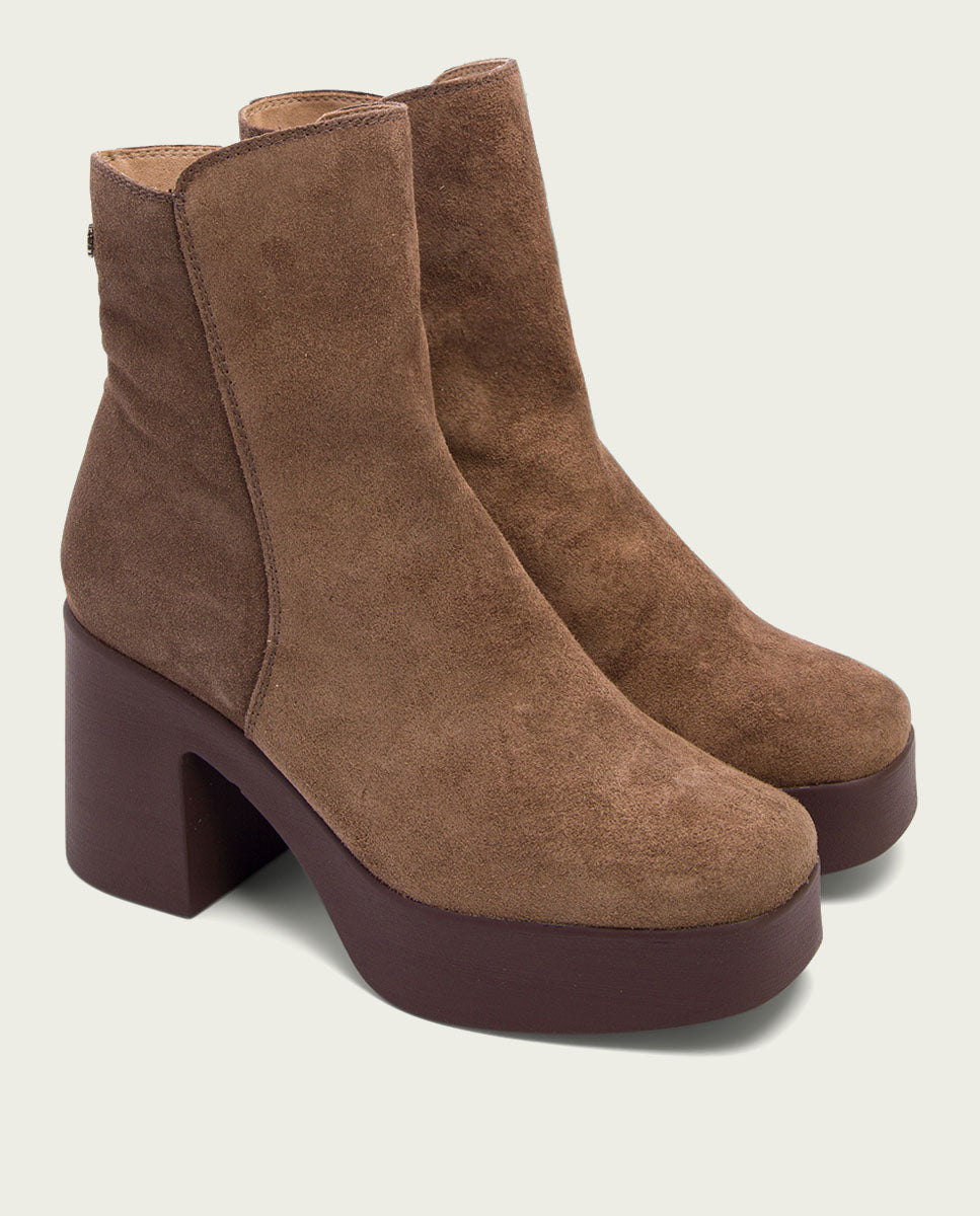 MOKA ZIPPERED HEEL ANKLE BOOTS LETA