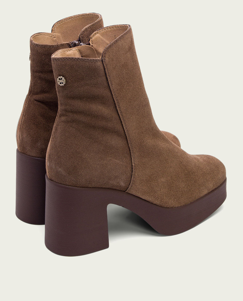 MOKA ZIPPERED HEEL ANKLE BOOTS LETA