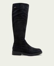 INÉS CHARCOAL LEATHER TALL BOOTS WITH ZIPPER
