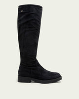 INÉS CHARCOAL LEATHER TALL BOOTS WITH ZIPPER