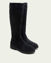 INÉS CHARCOAL LEATHER TALL BOOTS WITH ZIPPER