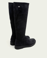 INÉS CHARCOAL LEATHER TALL BOOTS WITH ZIPPER