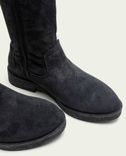 INÉS CHARCOAL LEATHER TALL BOOTS WITH ZIPPER
