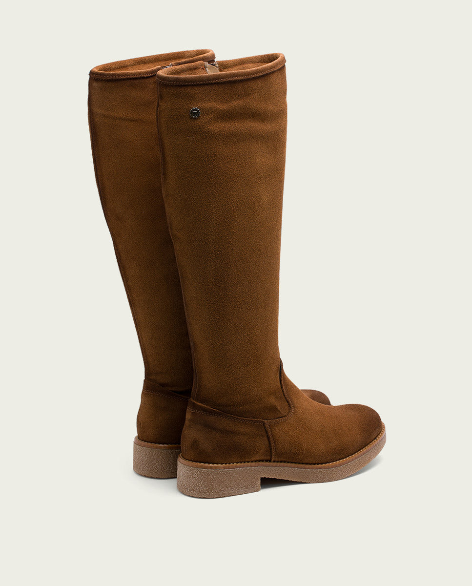 INÉS LEATHER LEATHER TALL BOOTS WITH ZIPPER