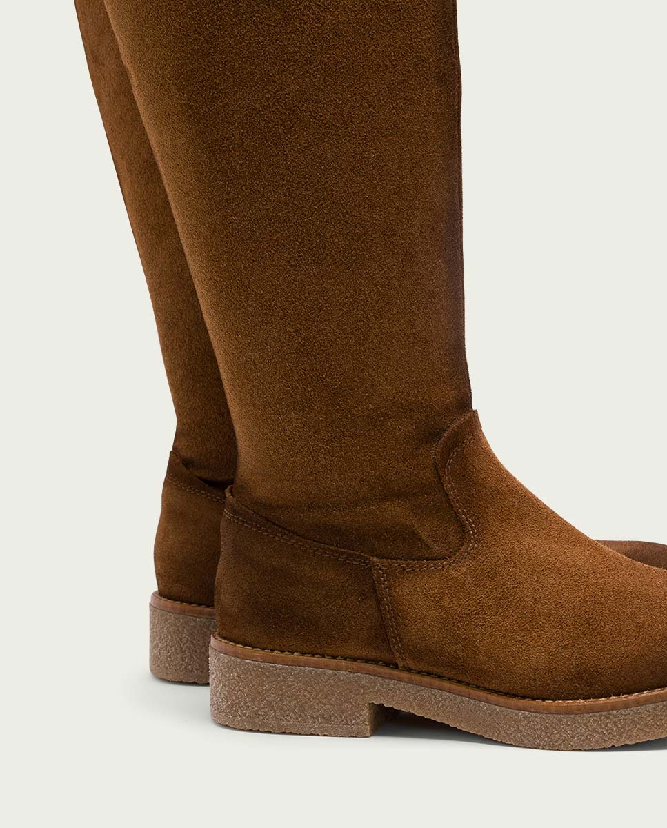 INÉS LEATHER LEATHER TALL BOOTS WITH ZIPPER