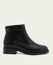 JIMENA BLACK LEATHER ANKLE BOOTS WITH ZIPPER
