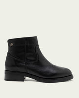 JIMENA BLACK LEATHER ANKLE BOOTS WITH ZIPPER