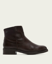 Moka leather ankle boots with zipper Jimena