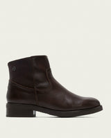 Moka leather ankle boots with zipper Jimena