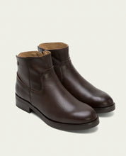 Moka leather ankle boots with zipper Jimena