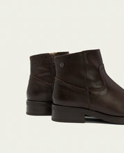 Moka leather ankle boots with zipper Jimena