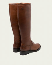 Leather knee-high boots with leather and zipper Jana