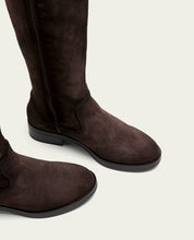 BOTTES HAUTES EN CUIR AVEC FERMETURE ÉCLAIR JADE MOKA