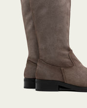 BOTTES HAUTES EN CUIR AVEC FERMETURE ÉCLAIR JADE GREY