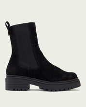 Black suede ankle boots with elastic panels Kira