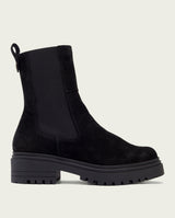 Black suede ankle boots with elastic panels Kira