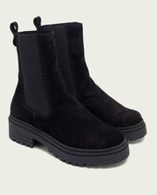 Black suede ankle boots with elastic panels Kira