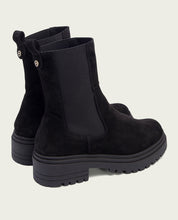 Black suede ankle boots with elastic panels Kira