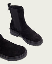Black suede ankle boots with elastic panels Kira