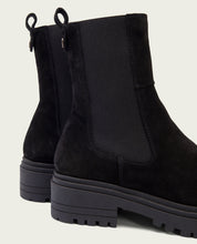 Black suede ankle boots with elastic panels Kira
