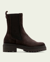 Moka suede ankle boots with elastic panels Kira