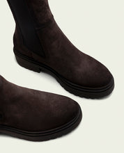 Moka suede ankle boots with elastic panels Kira