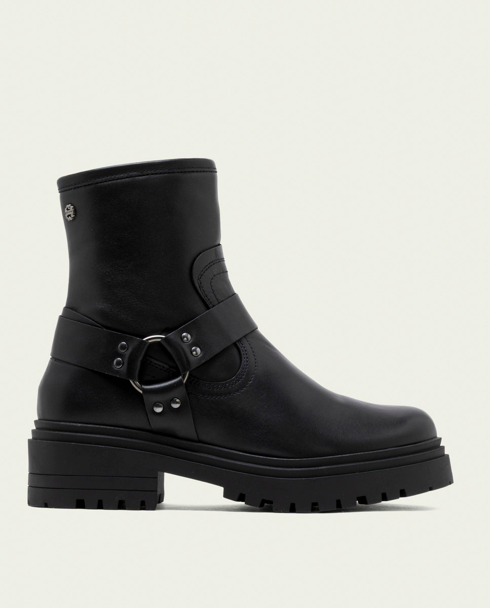 Gray roller ankle boots with elastic panels Kira