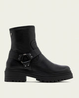 Gray roller ankle boots with elastic panels Kira