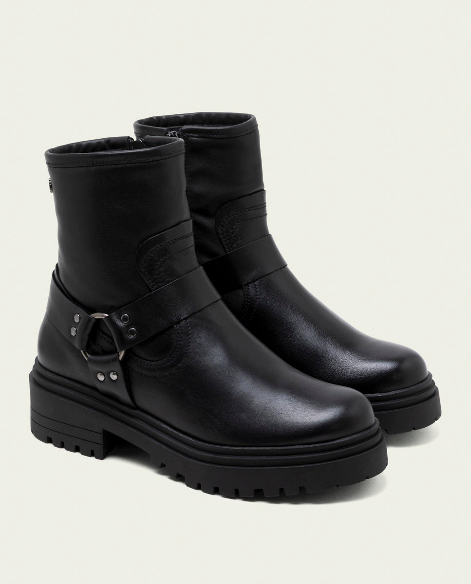 Gray roller ankle boots with elastic panels Kira
