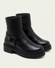 Gray roller ankle boots with elastic panels Kira