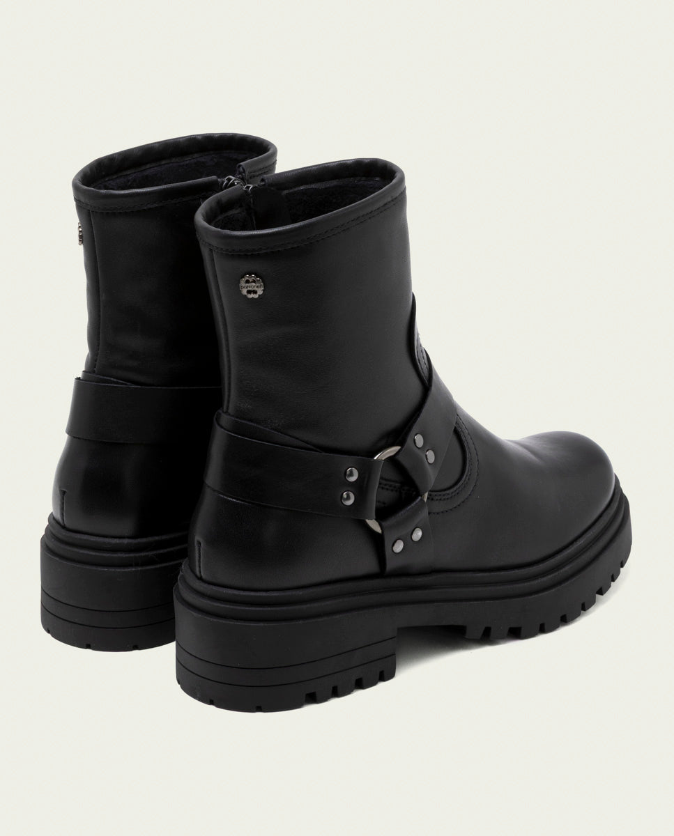 Gray roller ankle boots with elastic panels Kira