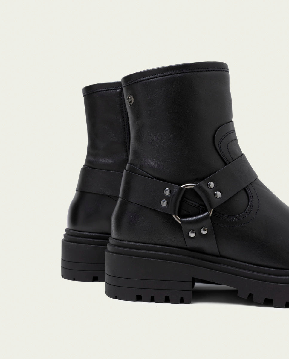 Gray roller ankle boots with elastic panels Kira