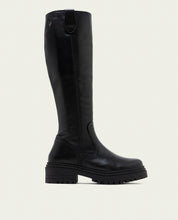 Black leather ankle boots with zipper Kim
