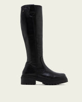 Black leather ankle boots with zipper Kim
