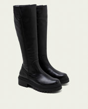 Black leather ankle boots with zipper Kim