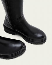 Black leather ankle boots with zipper Kim