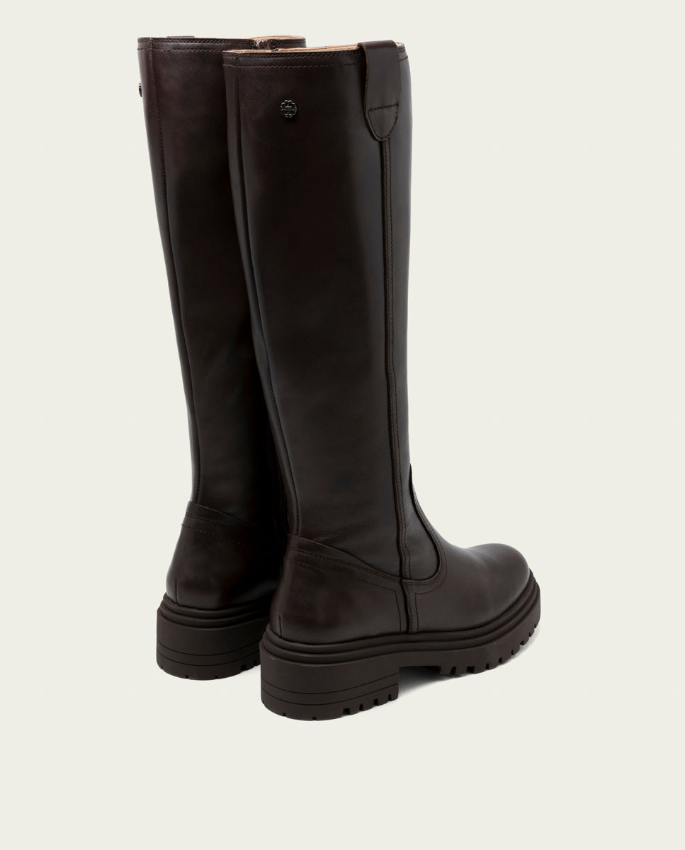 Moka leather ankle boots with zipper Kim