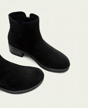 BLACK LUNA LEATHER ANKLE BOOTS WITH ZIPPER