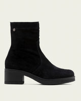 BLACK LIDIA LEATHER ANKLE BOOTS WITH ZIPPER