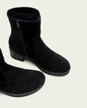 BLACK LIDIA LEATHER ANKLE BOOTS WITH ZIPPER