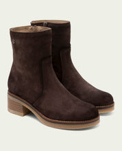 MOCHA LIDIA LEATHER ANKLE BOOTS WITH ZIPPER