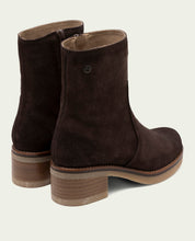 MOCHA LIDIA LEATHER ANKLE BOOTS WITH ZIPPER