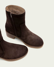 MOCHA LIDIA LEATHER ANKLE BOOTS WITH ZIPPER